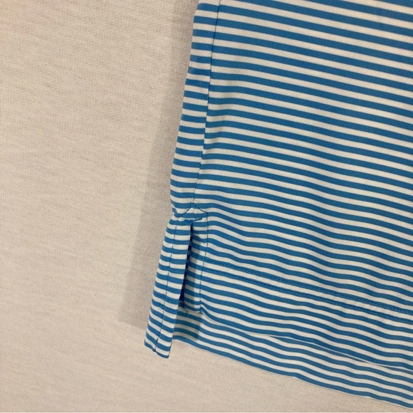 FootJoy Blue White Striped Soft Stretch Golf Polo Shirt Large - Picture 7 of 10